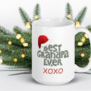 おもしろい最高のグランパエバーサンタハットクリスマスマグ コーヒーマグカップ