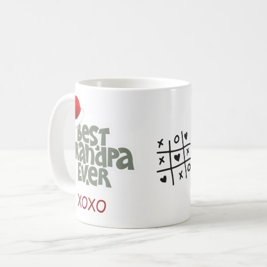 おもしろい最高のグランパエバーサンタハットクリスマスマグ コーヒーマグカップ (正面左)