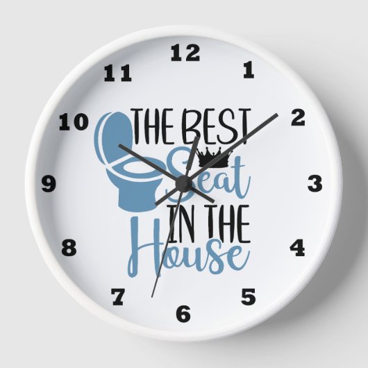 おもしろい最高のシートハウスバスルームのワードアート 壁時計 (正面)
