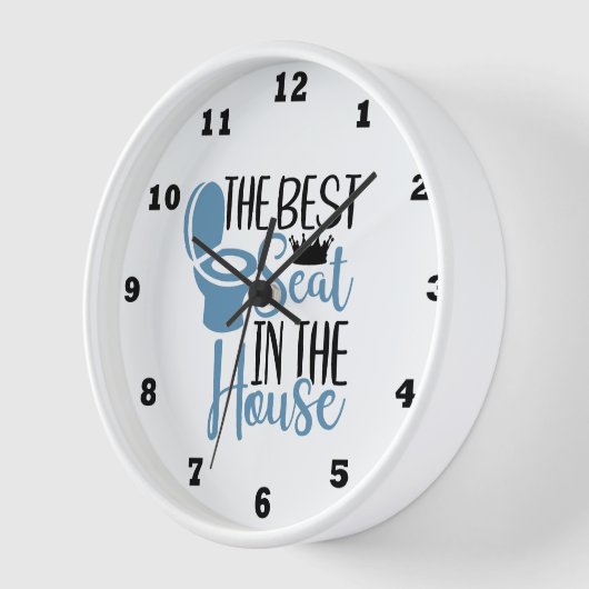 おもしろい最高のシートハウスバスルームのワードアート 壁時計 (傾斜)