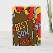 おもしろい最高のソンエバー誕生日モダンインスピリシティカード カード (正面)