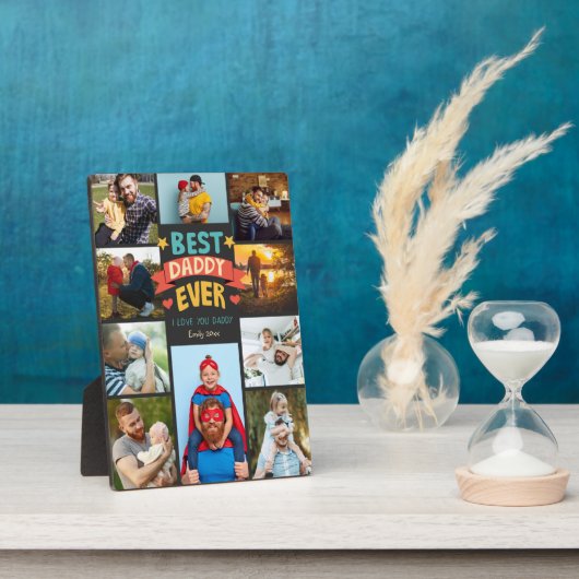 おもしろい最高のダディ10枚の写真コラージュ漫画フォント フォトプラーク (側面)