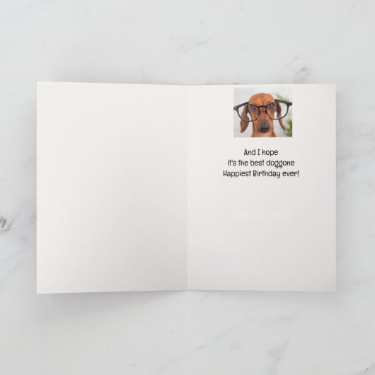 おもしろい最高のドゴン誕生日の犬の動物ユーモア カード (内部)
