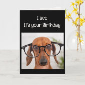 おもしろい最高のドゴン誕生日の犬の動物ユーモア カード (黄色い花)