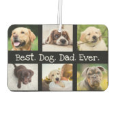 おもしろい最高のドッグパパEver 6 Photo Collage白黒 カーエアーフレッシュナー (裏面)