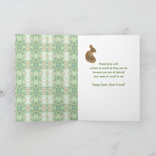 おもしろい最高のハッピーイースターフレンドと可愛いバニー シーズンカード (内部)