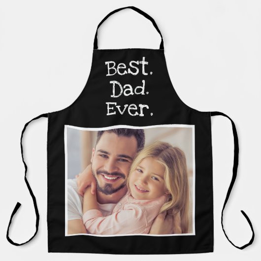 おもしろい最高のパパエバーフォトパーソナライズされた白黒 エプロン (正面)