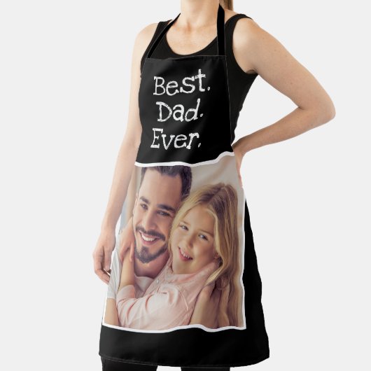 おもしろい最高のパパエバーフォトパーソナライズされた白黒 エプロン (インサイチュ)