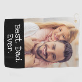 おもしろい最高のパパエバーフォトブラックゴルフパーソナライズされたァー ゴルフタオル (横)