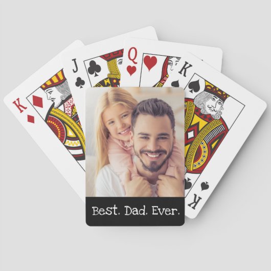 おもしろい最高のパパエバーフォト白黒シンプル  トランプ (裏面)