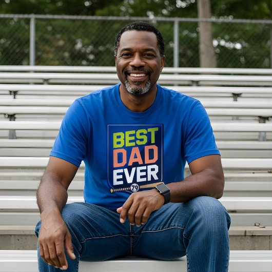 おもしろい最高のパパエバーベースボールこうもり&ボールクレストデザイン Tシャツ