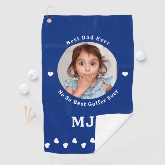 おもしろい最高のパパパーソナライズされたブルー ゴルフタオル (インサイチュ)