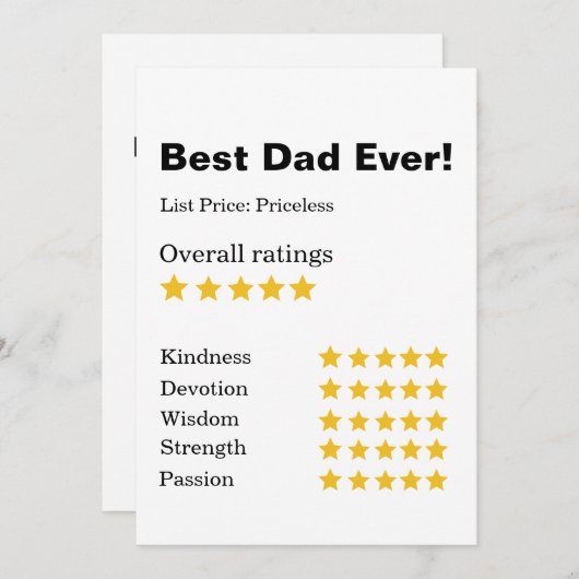 おもしろい最高のパパ・エバー・ファーザーの日のカーパーソナライズされたド 招待状 (正面/裏面)