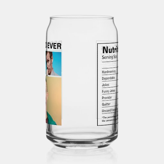 おもしろい最高のパパ |栄養ファクト ガラス缶 (左)