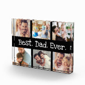 おもしろい最高のパパEver 6フォトコラージュ白黒文字 フォトブロック (右)