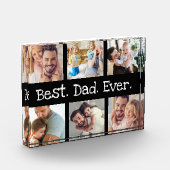 おもしろい最高のパパEver 6フォトコラージュ白黒文字 フォトブロック (左)