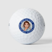 おもしろい最高のパパEver Blue White Photo ゴルフボール (正面)