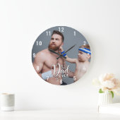 おもしろい最高のパパEver Photo Large Clock ラージ壁時計 (ホーム)