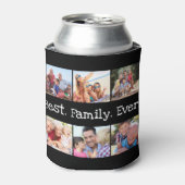 おもしろい最高のファミリ写真パーソナライズされたコラージブラックC 缶クーラー (缶正面)