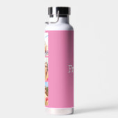おもしろい最高のフレンズ引用文3フォトコラージュピンク ウォーターボトル (右面)