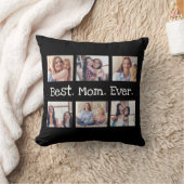 おもしろい最高のマムエバー6フォトコラージュ白黒 クッション (ブランケット)