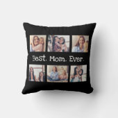 おもしろい最高のマムエバー6フォトコラージュ白黒 クッション (裏面)