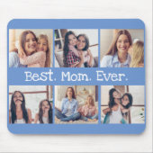 おもしろい最高のマEver 6 Photo Collage in Blue White マウスパッド (正面)