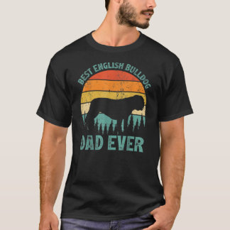 おもしろい最高のヴィンテージブルドッグパパ Tシャツ