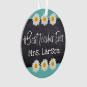 おもしろい最高の先生をBlackboardでデイジー付き オーナメント (正面)