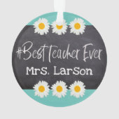 おもしろい最高の先生をBlackboardでデイジー付き オーナメント (裏面)