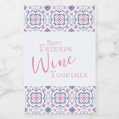おもしろい最高の友の女夜 ワインラベル (シングルラベル)