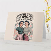 おもしろい最高の友の気にユーモア女性誕生日 カード (黄色い花)