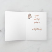 おもしろい最高の友?誕生日ワイズフクロウユーモアカード カード (内部)