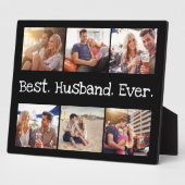 おもしろい最高の夫Ever 6フォトコラージュ白黒 フォトプラーク (側面)