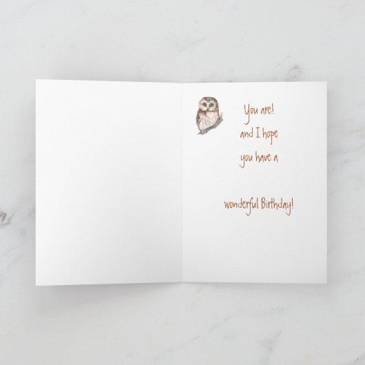 おもしろい最高の姉？誕生日ワイズフクロウユーモア カード (内部)