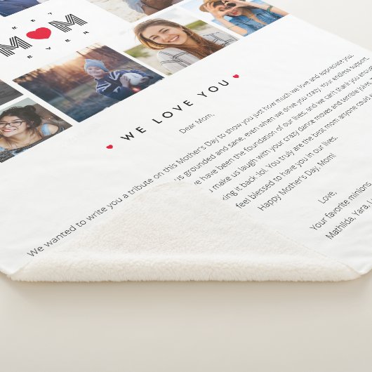 おもしろい最高の母の日10写真コラージュ シェルパブランケット (3/4)