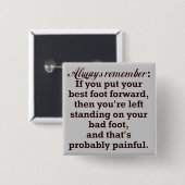 おもしろい最高の足 缶バッジ (正面&裏面)