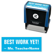 おもしろい最高の「まだ作業！」 +先生名カスタム セルフインキングスタンプ (インサイチュ)