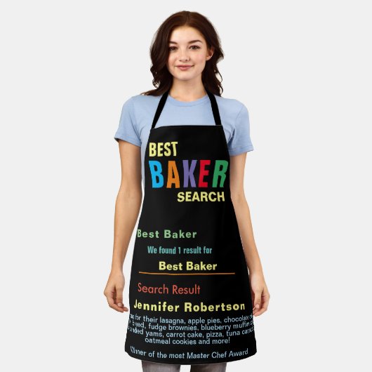 おもしろい最高のBaker Chef All-Overプリントエプロン エプロン (着用した状態)