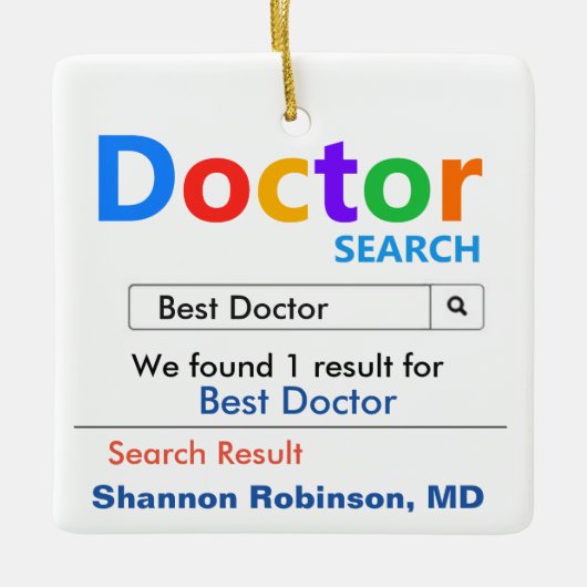 おもしろい最高のDoctor Search セラミックオーナメント (正面)
