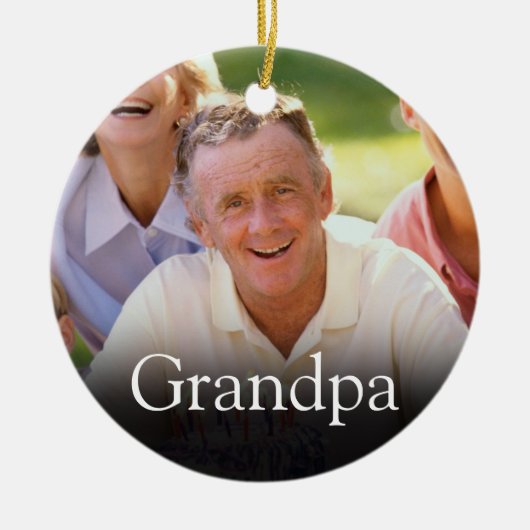 おもしろい最高のEver Grandpa Papa定義写真 セラミックオーナメント (正面)