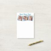 おもしろい最高のMOM Ever 4フォトコラージュブルーメモ帳 ポストイット (デスク上)