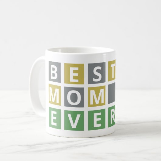 おもしろい最高のMom Ever - Wordddle Mom コーヒーマグカップ (正面左)