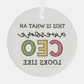 おもしろい最高経営責任者への贈り物 |素晴らし CEOボス ガラスオーナメント (裏面)