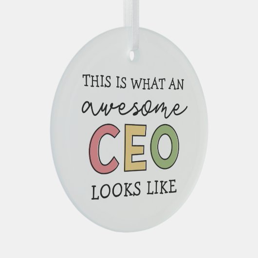 おもしろい最高経営責任者への贈り物 |素晴らし CEOボス ガラスオーナメント (正面右)