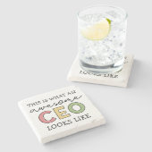 おもしろい最高経営責任者への贈り物 |素晴らし CEOボス ストーンコースター (横)