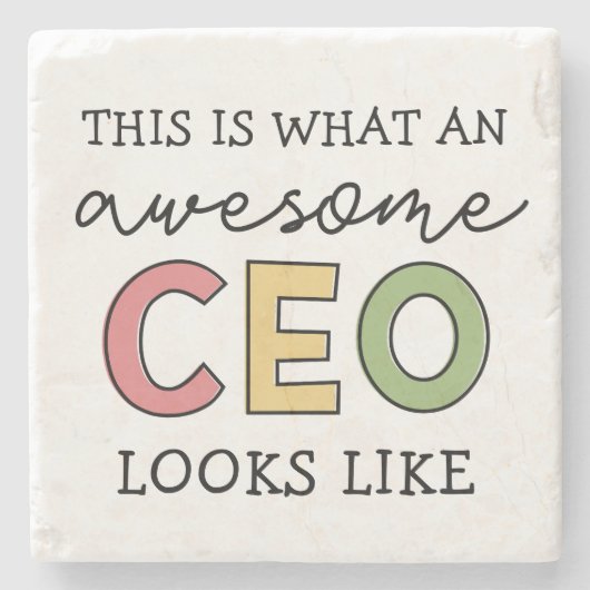おもしろい最高経営責任者への贈り物 |素晴らし CEOボス ストーンコースター (正面)