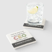 おもしろい最高経営責任者への贈り物 |素晴らし CEOボス ストーンコースター (横)