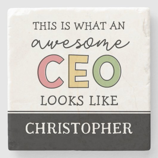 おもしろい最高経営責任者への贈り物 |素晴らし CEOボス ストーンコースター (正面)