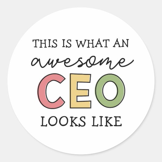 おもしろい最高経営責任者への贈り物 |素晴らし CEOボス ラウンドシール (正面)